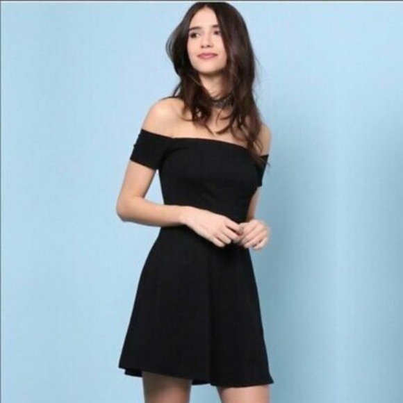 Free People Black Mambo Off Shoulder Mini Dress - Picture 3 of 4